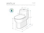 Antila 1 Pc Dual Flush Toilet w Soft Close Seat
