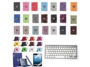 iPad 4 3 2 Air Mini Stand Leather Case with Bluetooth Keyboard
