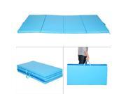 Gymnastics Mat Blue Folding Panel Gym Exercise Yoga Mat Pad 4 x8 x2
