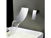 Waterfall Widespread Contemporary Bathroom Sink Faucet Chrome Finish