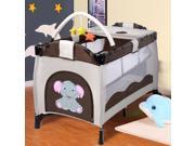 Portable Infant Baby Coffee Crib Playpen Bassinet Bed