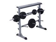 2 Tier 40 Barbell Dumbbell Rack Weights Storage Stand Home Gym Bench Base