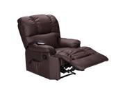 Recliner Heated Massage Chair With Control Brown