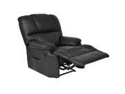 Recliner Heated Massage Chair With Control Black