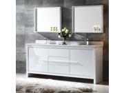 Fresca Allier 72 White Modern Double Sink Bathroom Vanity w Mirror