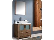 Fresca Torino 30 Walnut Brown Modern Bathroom Vanity w Integrated Sink