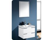 Fresca Cielo 24 White Modern Bathroom Vanity w Mirror