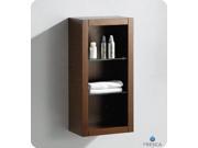 Fresca Wenge Brown Bathroom Linen Side Cabinet w 2 Glass Shelves