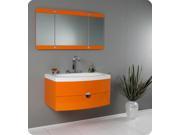 Fresca Energia Orange Modern Bathroom Vanity w Three Panel Folding Mirror