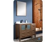 Fresca Torino 42 Walnut Brown Modern Bathroom Vanity w Side Cabinet Integrated Sink