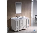 Fresca Oxford 48 Antique White Traditional Bathroom Vanity w 2 Side Cabinets