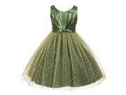 Kids Dream Little Girls Green Bodice Bow Sparkle Tulle Occasion Dress 4
