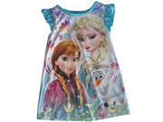 Disney Little Girls Blue Frozen Elsa Anna Olaf Print Nightgown 3T