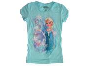 Disney Little Girls Aquamarine Frozen Elsa Character Print T Shirt 7 8