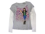 Disney Big Girls Grey White Selena Gomez Printed Long Sleeve T Shirt 7