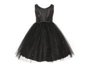 Kids Dream Little Girls Black Bodice Bow Sparkle Tulle Occasion Dress 6