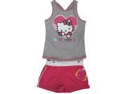 Hello Kitty Little Girls Grey Fuchsia Studded 2 Pc Shorts Set 6X
