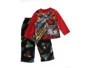 Power Rangers Little Boys Red Black Dino Charge Print Sleepwear Set 4