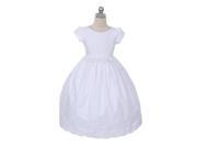 Kids Dream Little Girls White Puff Sleeves Flower Cotton Communion Dress 4