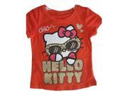 Hello Kitty Little Girls Red Glitter Letters Leopard Spot T Shirt 6