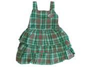 Carter s Little Girls Green Plaid Sequin Heart Adornment Sleeveless Dress 5