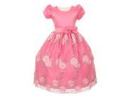 Little Girls Bubble Gum Pink Satin Sequin Tulle Flower Girl Easter Dress 6