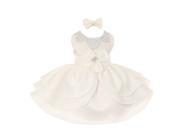Little Girls Ivory Rhinestud Bow Easter Special Occasion Dress 4T