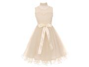 Cinderella Couture Little Girls Ivory Bodice Tulle Scarf Flower Girl Dress 6