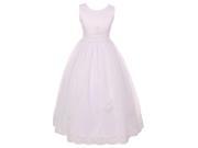 Chic Baby Big Girls White Floral Lace Soft Tulle Flower Girl Dress 8