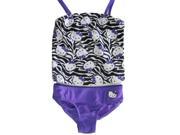 Hello Kitty Little Girls Purple Zebra Print 2Pc Tankini Swimsuit 5 6