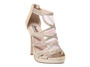 Sweetie s Shoes Nude Strappy Special Occasion Samira Platforms 10 Womens