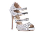 Sweetie s Shoes Silver Jewel Special Occasion Platform Sandals 10 Womens