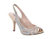 Sweetie s Shoes Nude Beaded Special Occasion Stella Slingbacks 10 Womens
