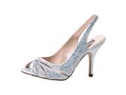 Sweetie s Shoes Silver Beaded Special Occasion Stella Slingbacks 10 Womens