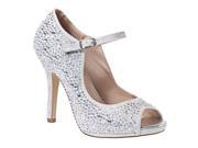 Sweetie s Shoes Silver Open Toe Special Occasion Mary Jane Pumps 10 Womens