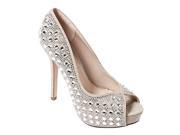 Sweetie s Shoes Nude Open Toe Special Occasion Cinderella Pumps 10 Womens