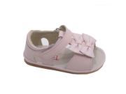 Angel Baby Girls Pink Double Bow Velcro Strap Sandals 3 Baby