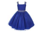Cinderella Couture Little Girls Royal Blue Rhinestone Ruched Sleeveless Dress 4