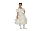 Cinderella Couture Little Girls Ivory Organza Satin Bolero Communion Dress 6