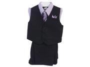 Angels Garment Little Boys Lilac 4 Piece Pin Striped Vest Set Suit 6