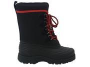 Girls Black Red Lace Up Grippy Sole Fabric Rain Boots 11 Kids