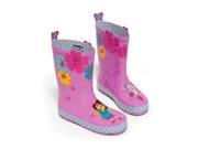 Kidorable Girls Pink Dora The Explorer Lined Rubber Rain Boots 12 Kids