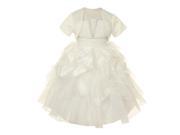 Cinderella Couture Little Girls White Taffeta Satin Bolero Communion Dress 4