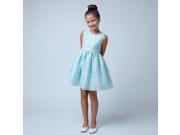 Sweet Kids Little Girls Blue Stripe Organza Special Occasion Easter Dress 4