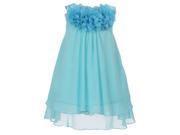 Kids Dream Little Girls Aqua Blue Mesh Flowers Chiffon Special Occasion Dress 4