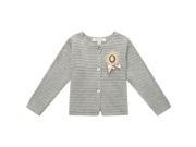 Richie House Little Girls Grey Bow Knit Brooch Button Cardigan Sweater 2 3