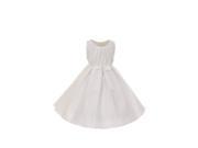 Little Girls White Poly Dupioni Pearl Sash Special Occasion Dress 2