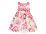 Lito Big Girls Pink Sleeveless Floral Print Cotton Easter Dress 8
