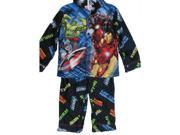 Avengers Little Boys Black Character Print Button Down 2 Pc Pajama Set 4
