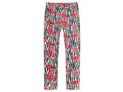 Richie House Little Girls Red Floral Zebra Print Stretch Pants 3 4